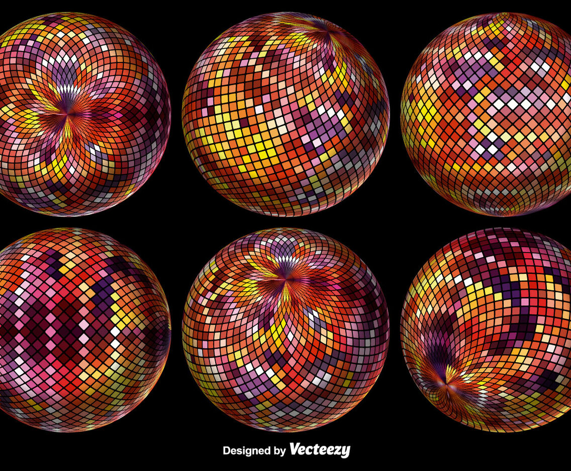 Abstract Pixelated Sphere. Vector illustration.