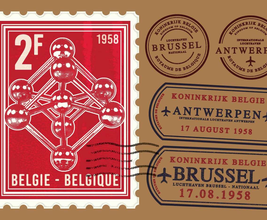 Atomium Brussel Stamp