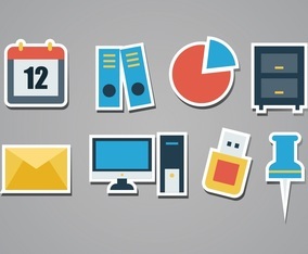 Free Office Sticker Icon Set