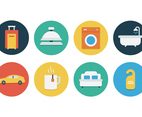 Free Flat Hotel Icon Set