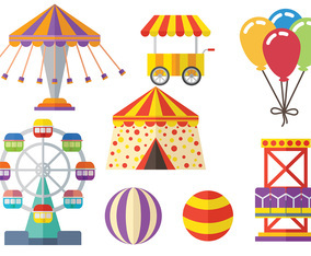 Free Circus and Fair Icons Vector Pack
