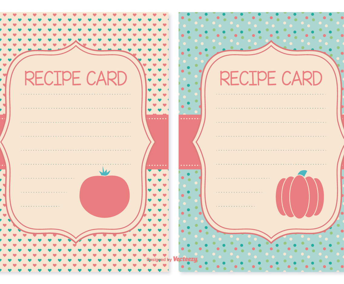 Cute Recipe Cards Set