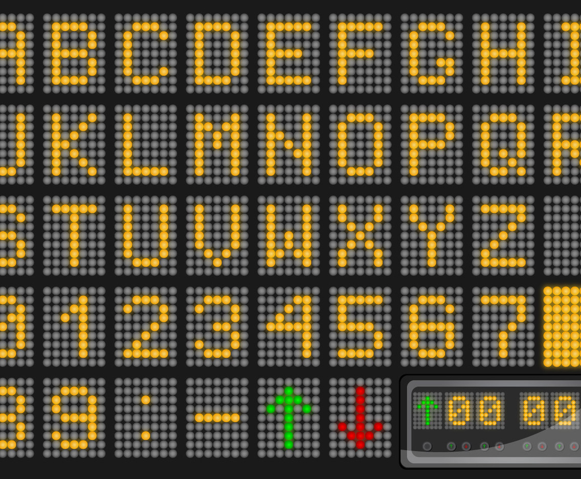 Number and Alphabet LED Vector