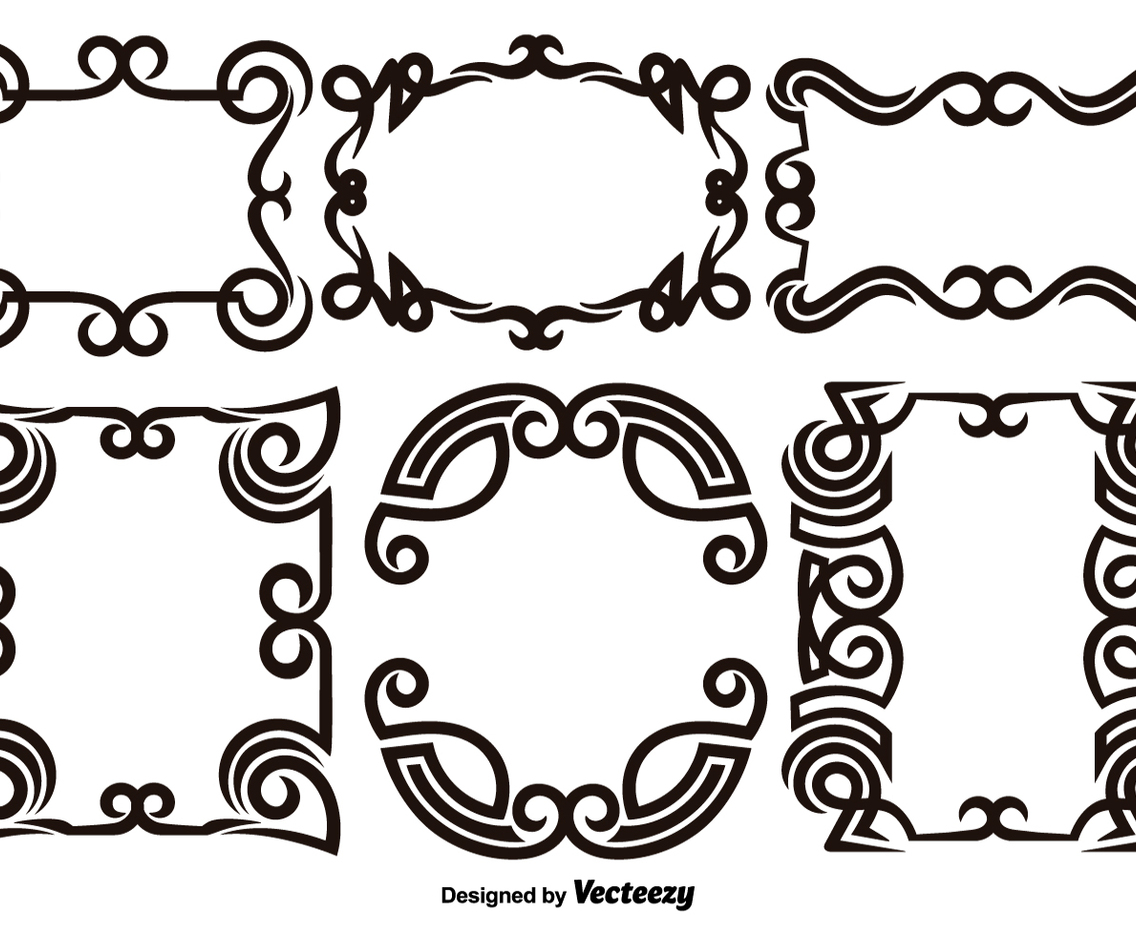 Scroll Works Design - Ornamental Decorative Frames - Vector Elements