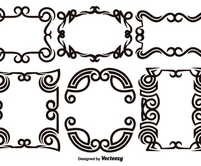 Scroll Works Design - Ornamental Decorative Frames - Vector Elements