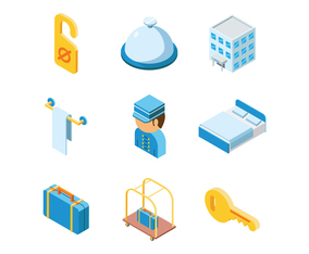 Free Isometric Hotel Vector