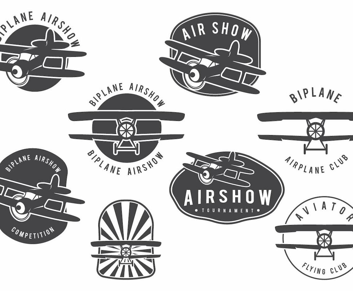 Biplane Badge Set