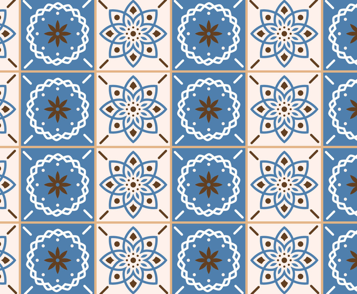 Beige and Blue Tiles