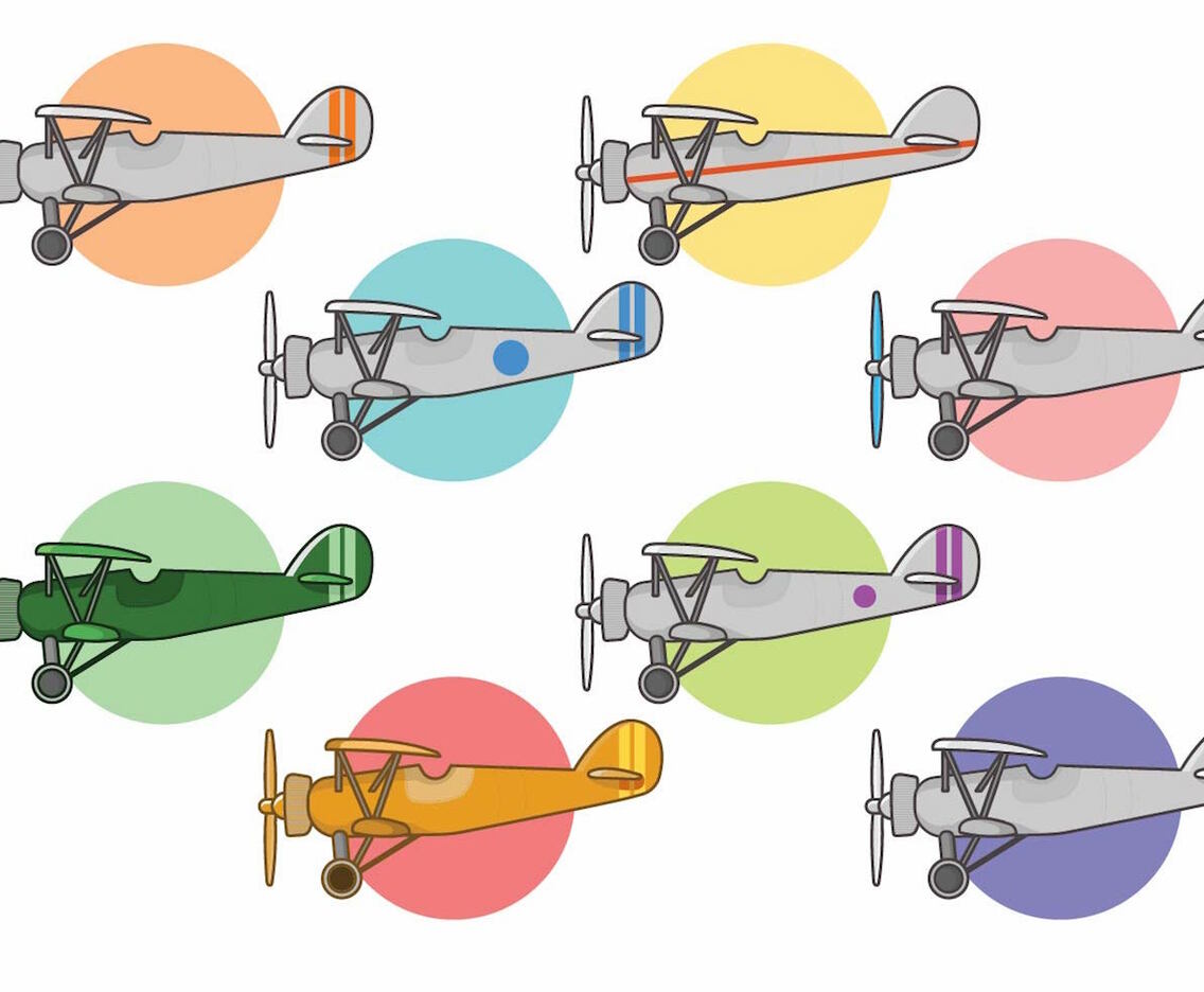 Biplane Vector Set