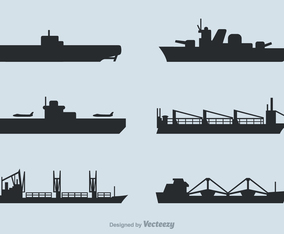 Free Ships Silhouettes Vector Set