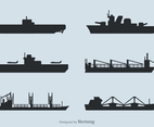 Free Ships Silhouettes Vector Set