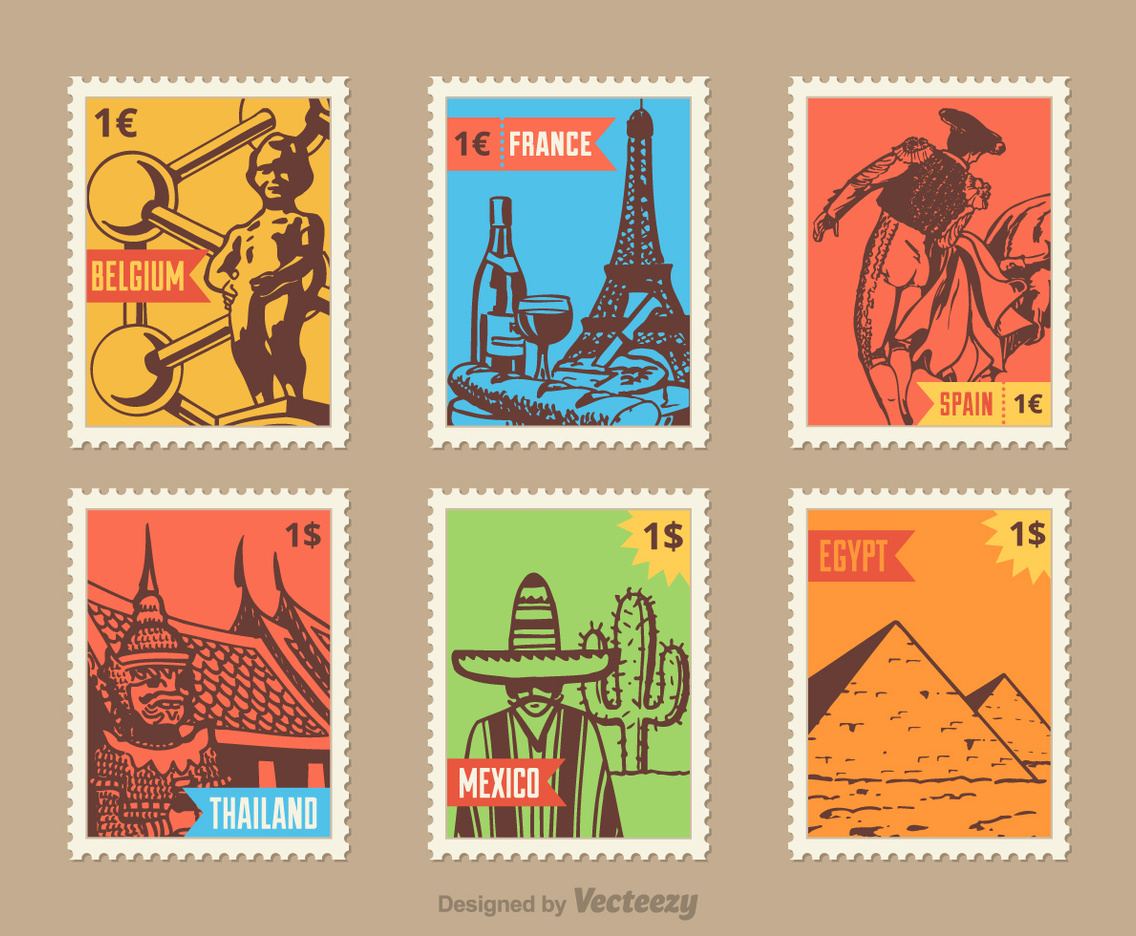 Country Vector Stamps