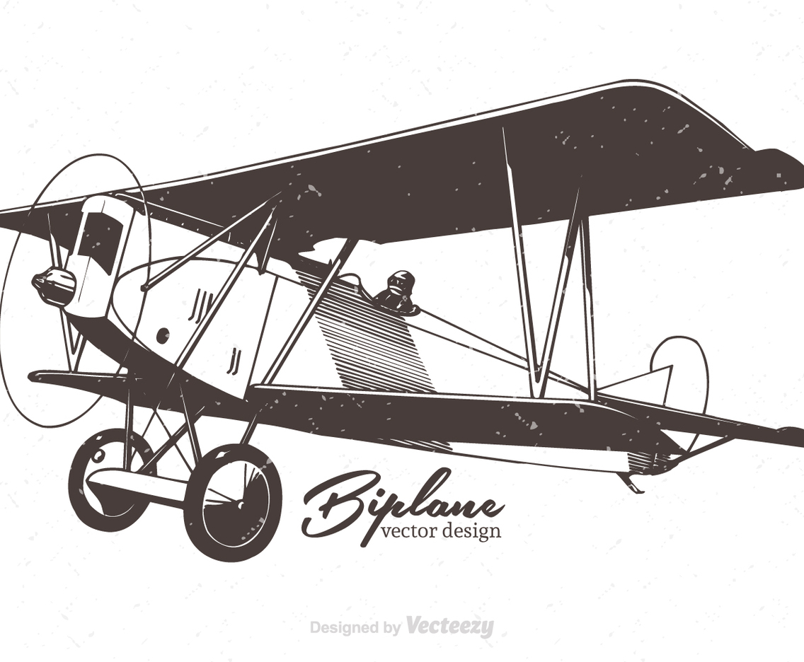 Free Biplane Vector Illustration