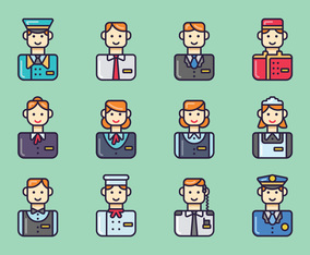 Set of Hotel Staff Vectors