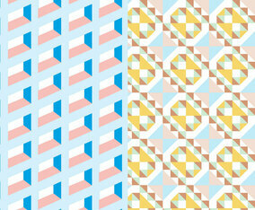 Pastel Square Geometric Pattern