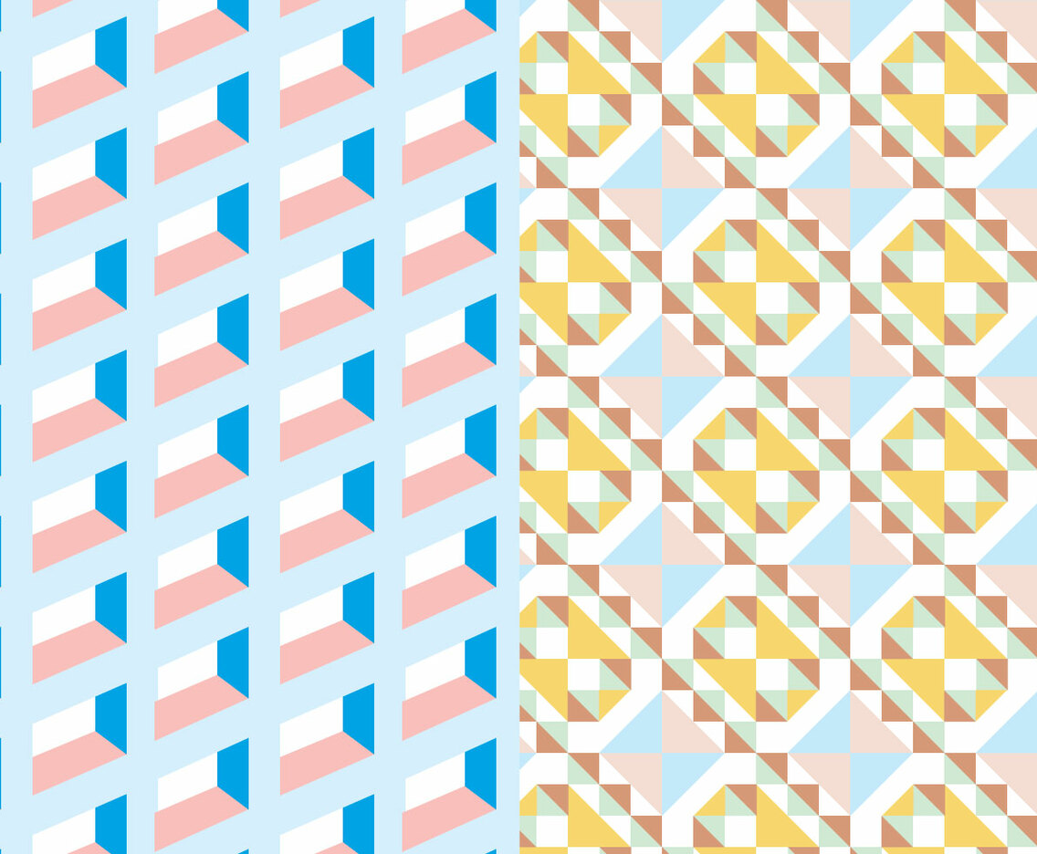 Pastel Square Geometric Pattern