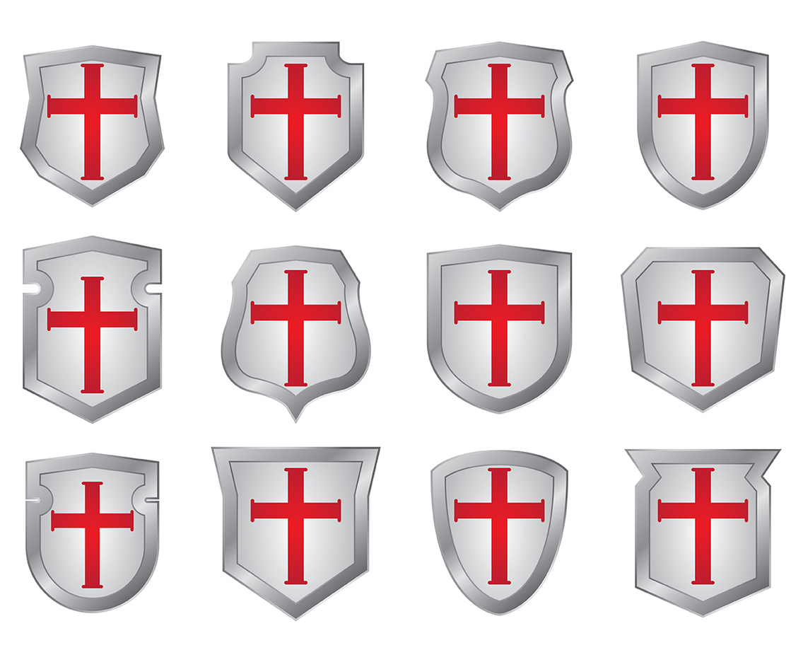 Templar Shield Shapes Vectors