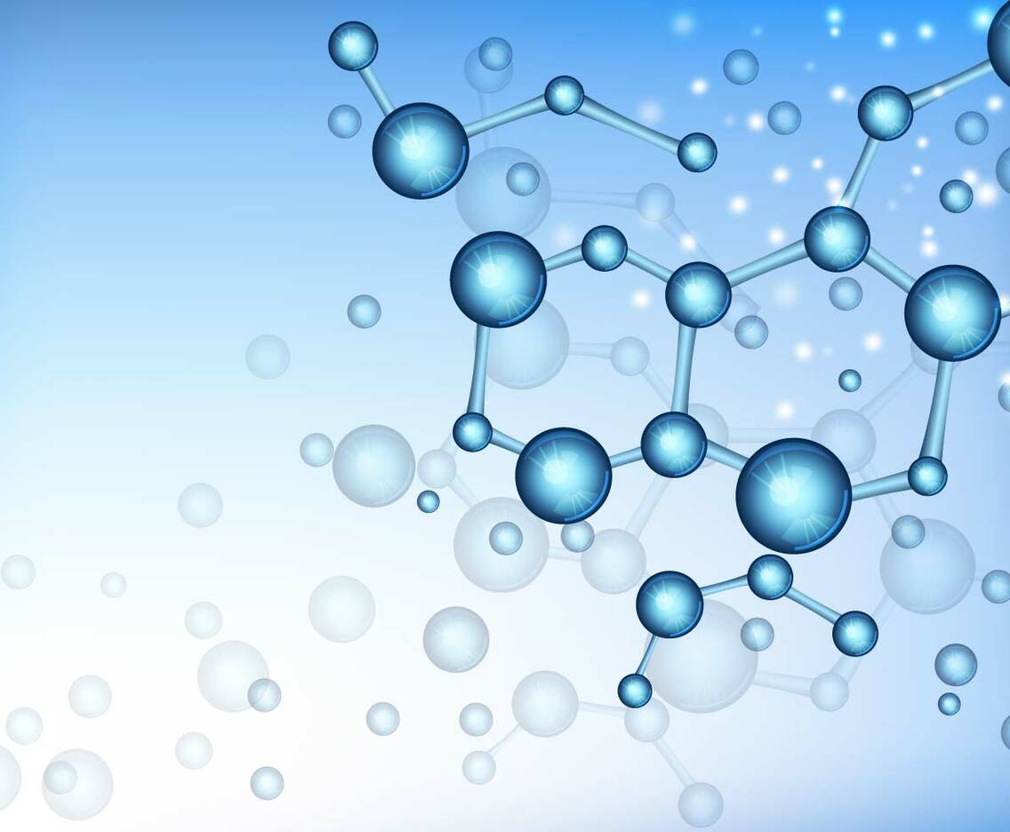 Molecule Atomium Blue Background