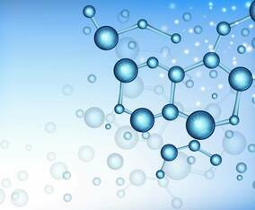 Molecule Atomium Blue Background