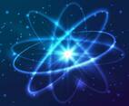 Vector Shining Neon Lights Atom Model