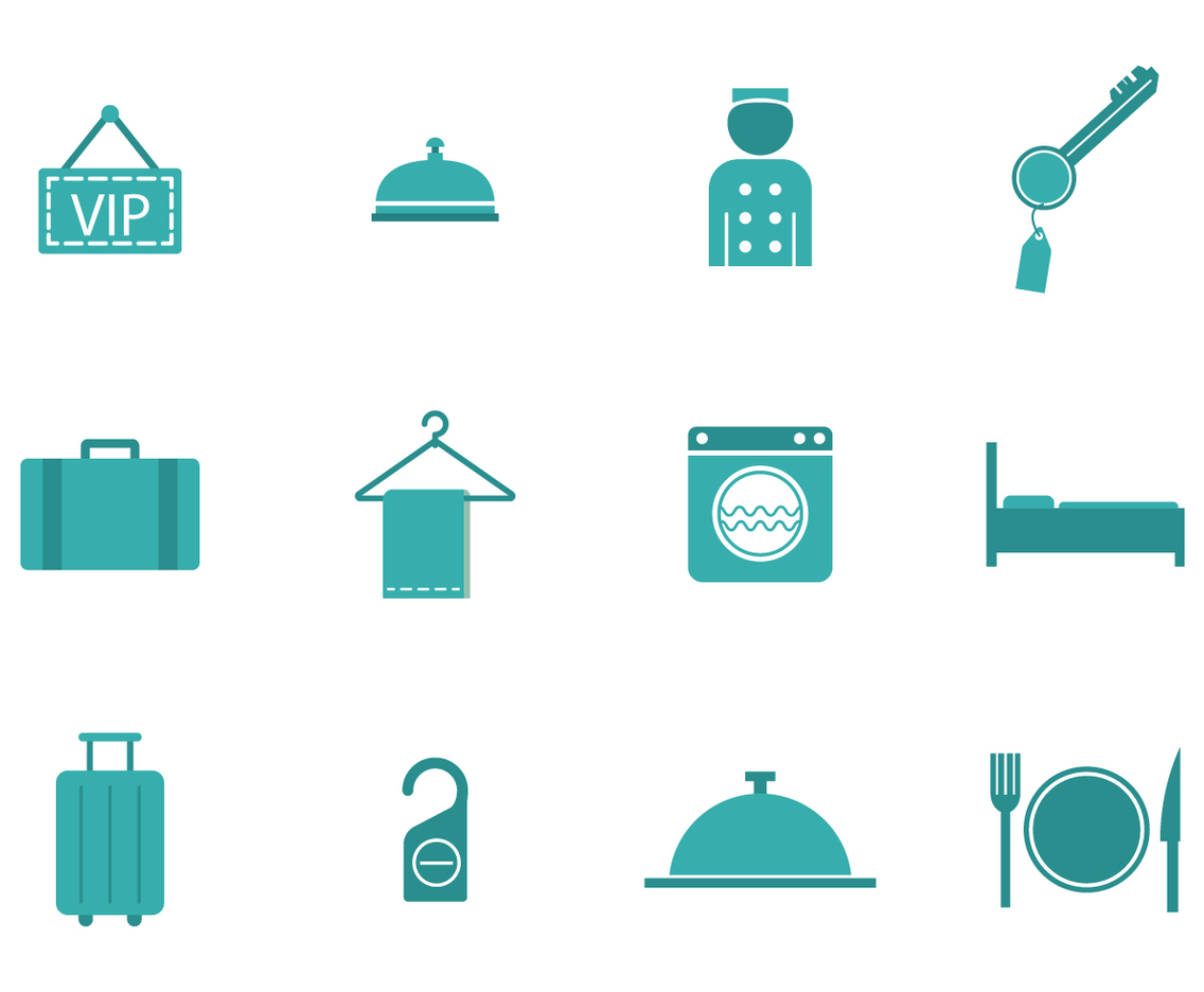 Free Concierge and Hotel Blue Vectors