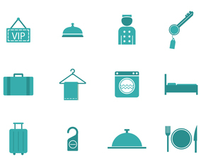 Free Concierge and Hotel Blue Vectors