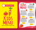 Cute Colorful Kids Menu Template