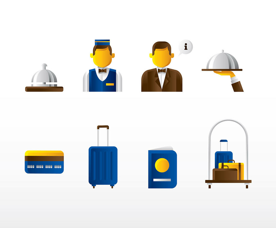 Concierge Icon Set Vector