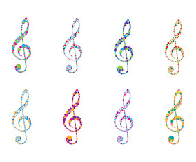 Violin Key Logo Vector