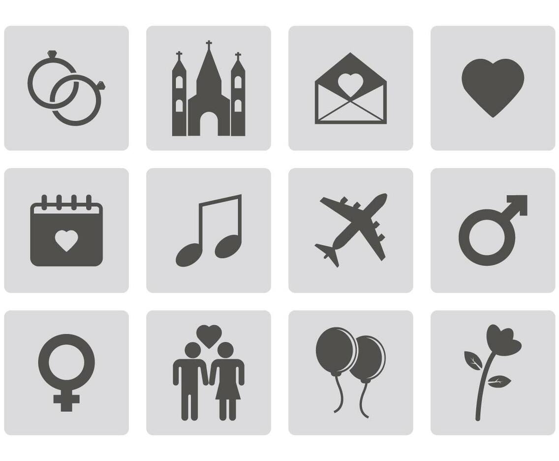Free Wedding Icons Vector
