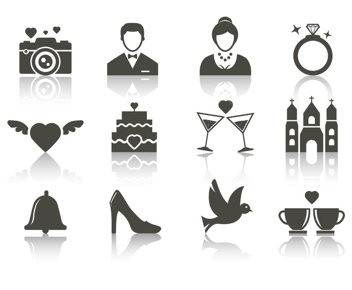 Free Wedding Icons Vector