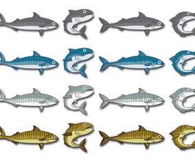 Mackerel vector cartoon illustration