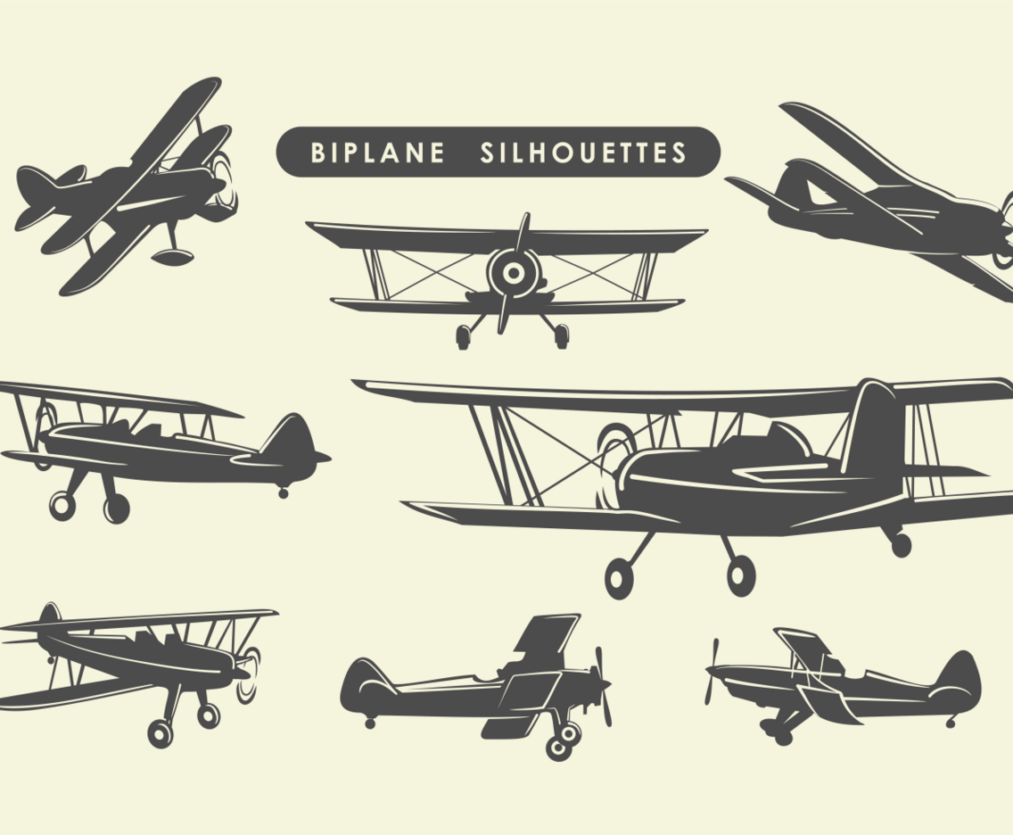 Biplane Silhouettes