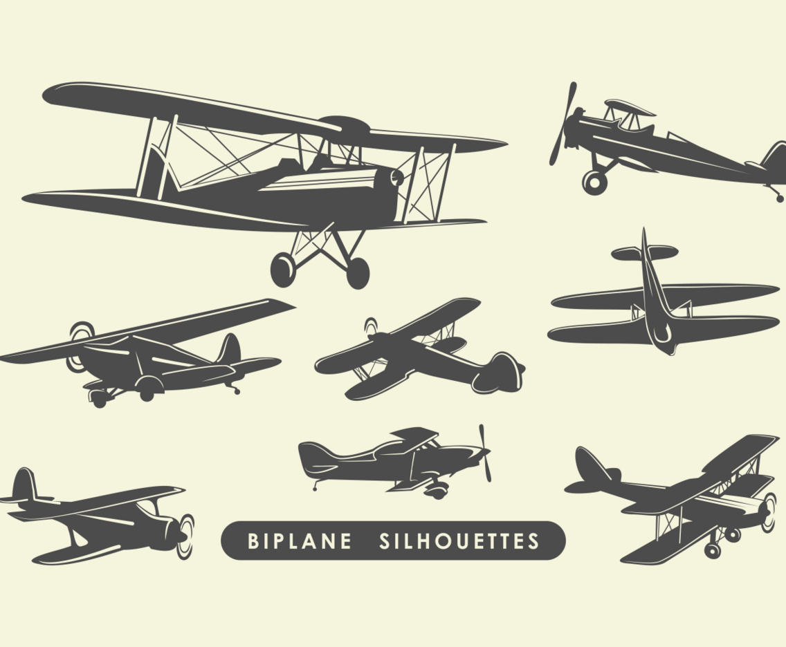 Biplane Silhouettes
