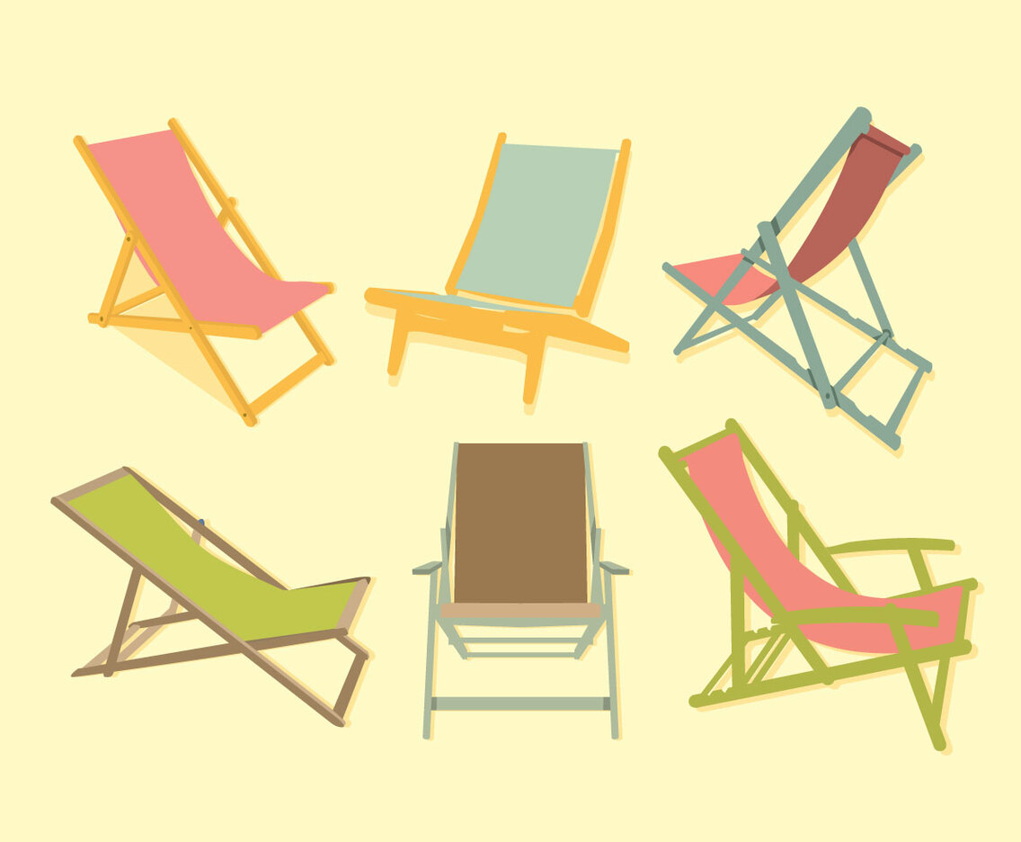 Colorful Deck Chair Vector