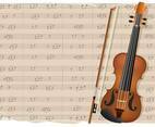 Violin With Notes Background