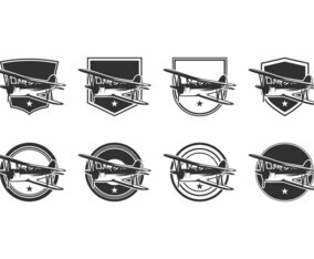 Free Biplane Logo Template Vector