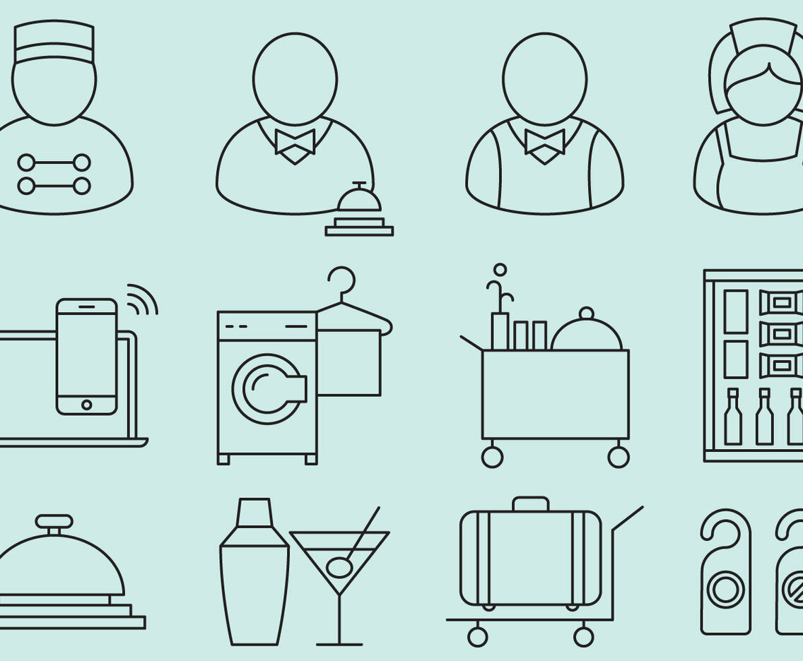 Hotel Staff And Service Icons