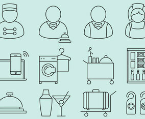 Hotel Staff And Service Icons