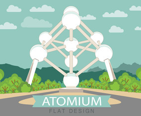 Atomium Flat vector