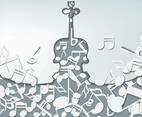 Violin With Notes Background