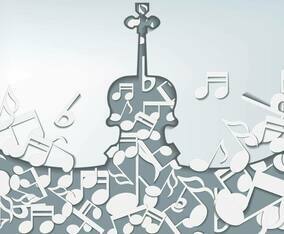 Violin With Notes Background