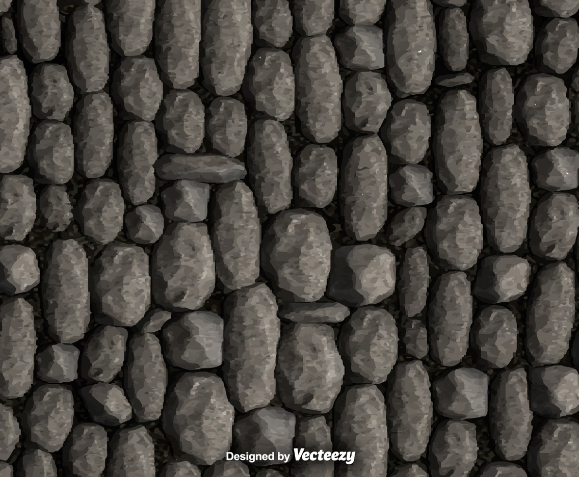 Pebble Stone Wall Background Vector