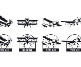 Set Of Biplane Vector