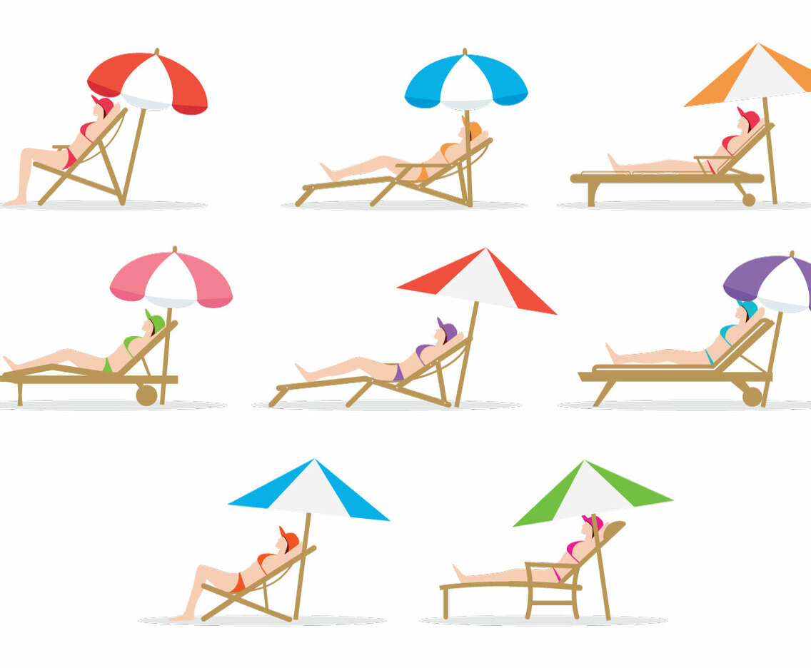 Free Girl Sitting On Deck Chair