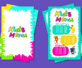 Kids Menu Template Vector