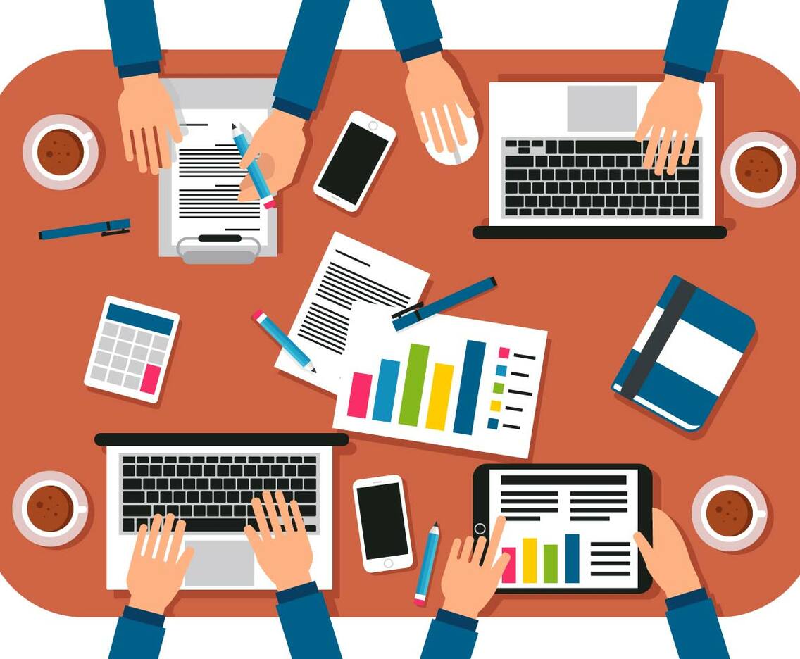 Free Working Together Vector