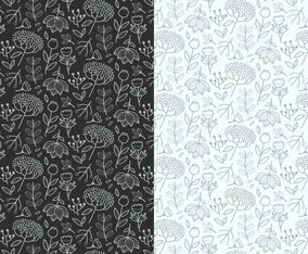 Outline Plants Pattern