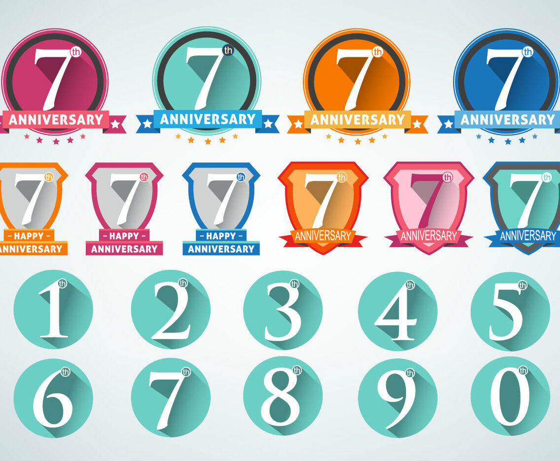 Anniversary Numbers Design Vector set