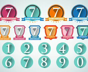 Anniversary Numbers Design Vector set